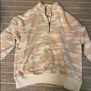 camo half zip up